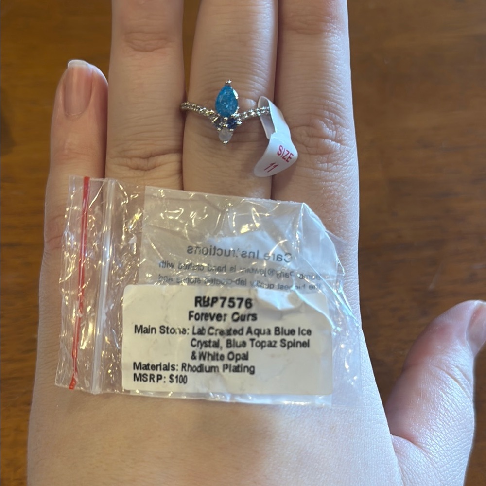 Bomb Party Size 11 Ice Crystal and Opal Ring